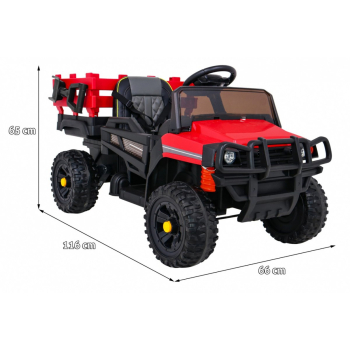 Autko Farmer Pick-up dla dzieci Czerwony + Pilot + Bagażnik + Łopatka + EVA + MP3 LED